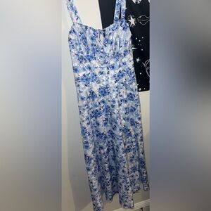 Floral Blue and White Dress